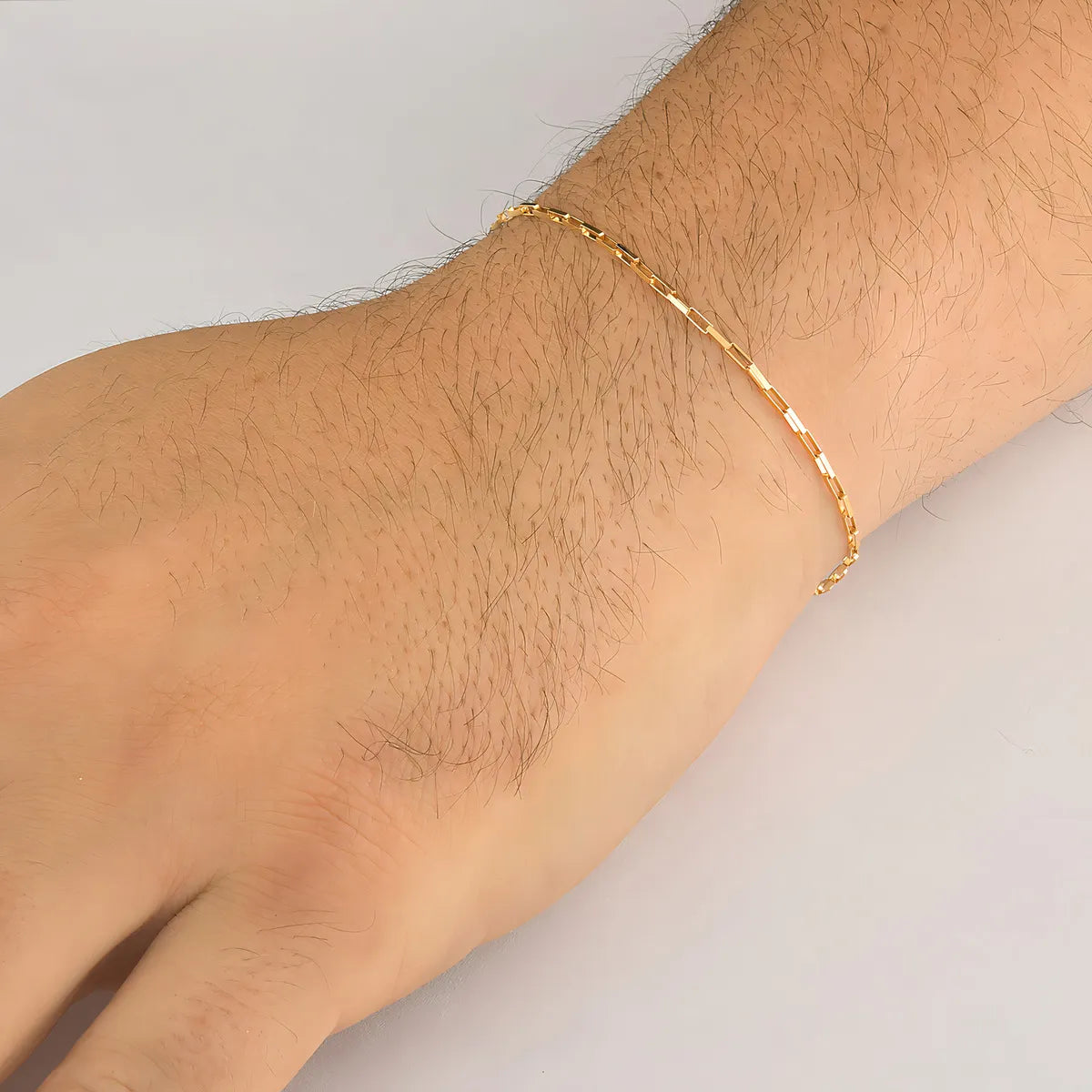 Pulseira Masculina De Ouro 18k Veneziana Longa Com 1.3mm Cor Amarelo Diâmetro 21 cm