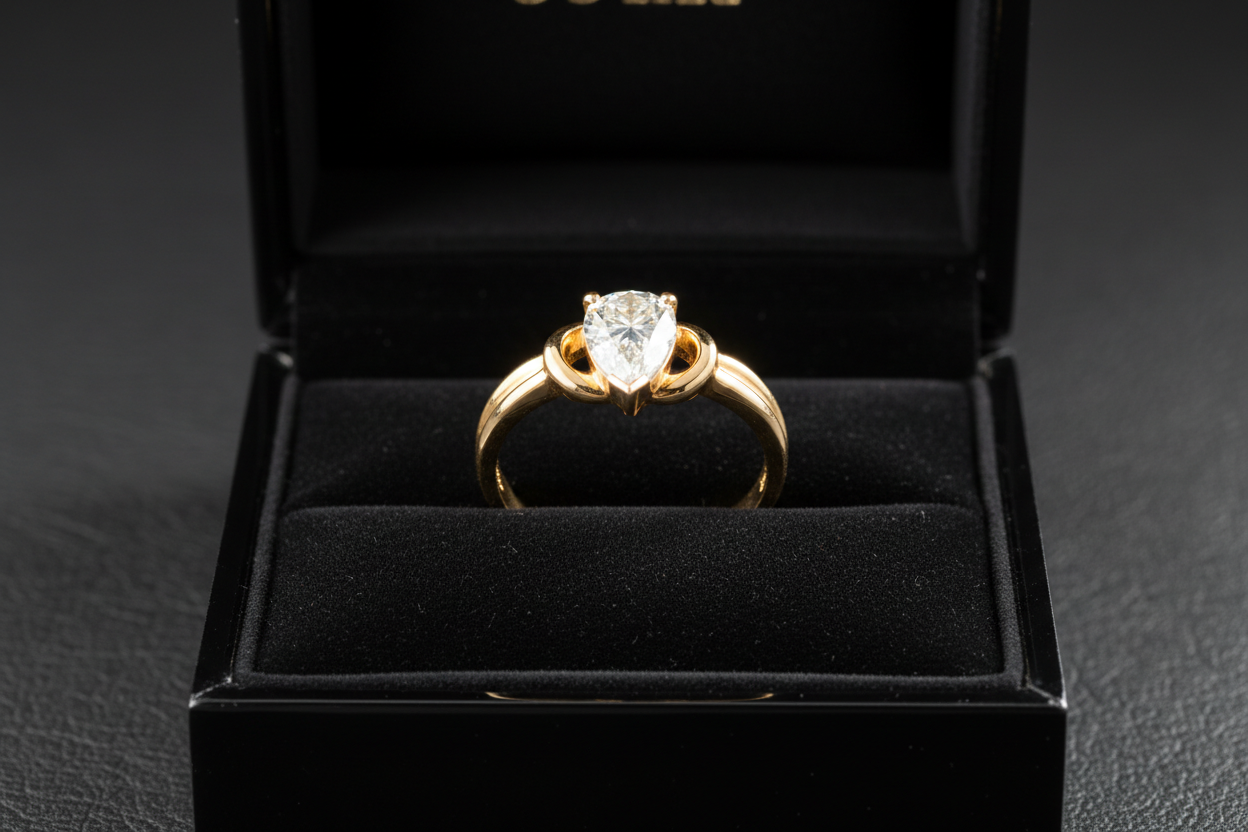 Anel Dourado Clássico NA CAIXA PRETA