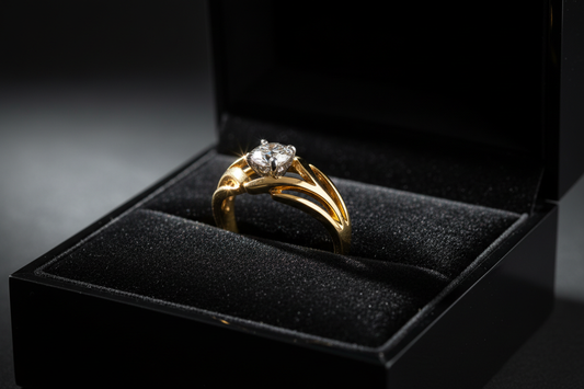 Anel Dourado Premium NA CAIXA PRETA