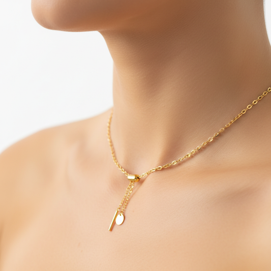 Corrente Dourada Ajustável NO PESCOCO