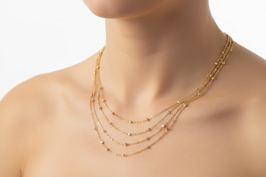 Corrente Dourada Elegante NO PESCOCO