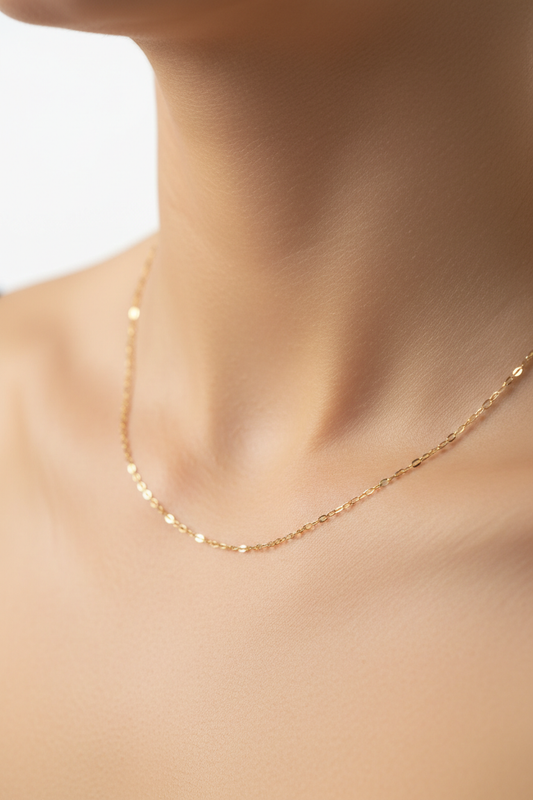 Corrente Dourada Slim NO PESCOCO
