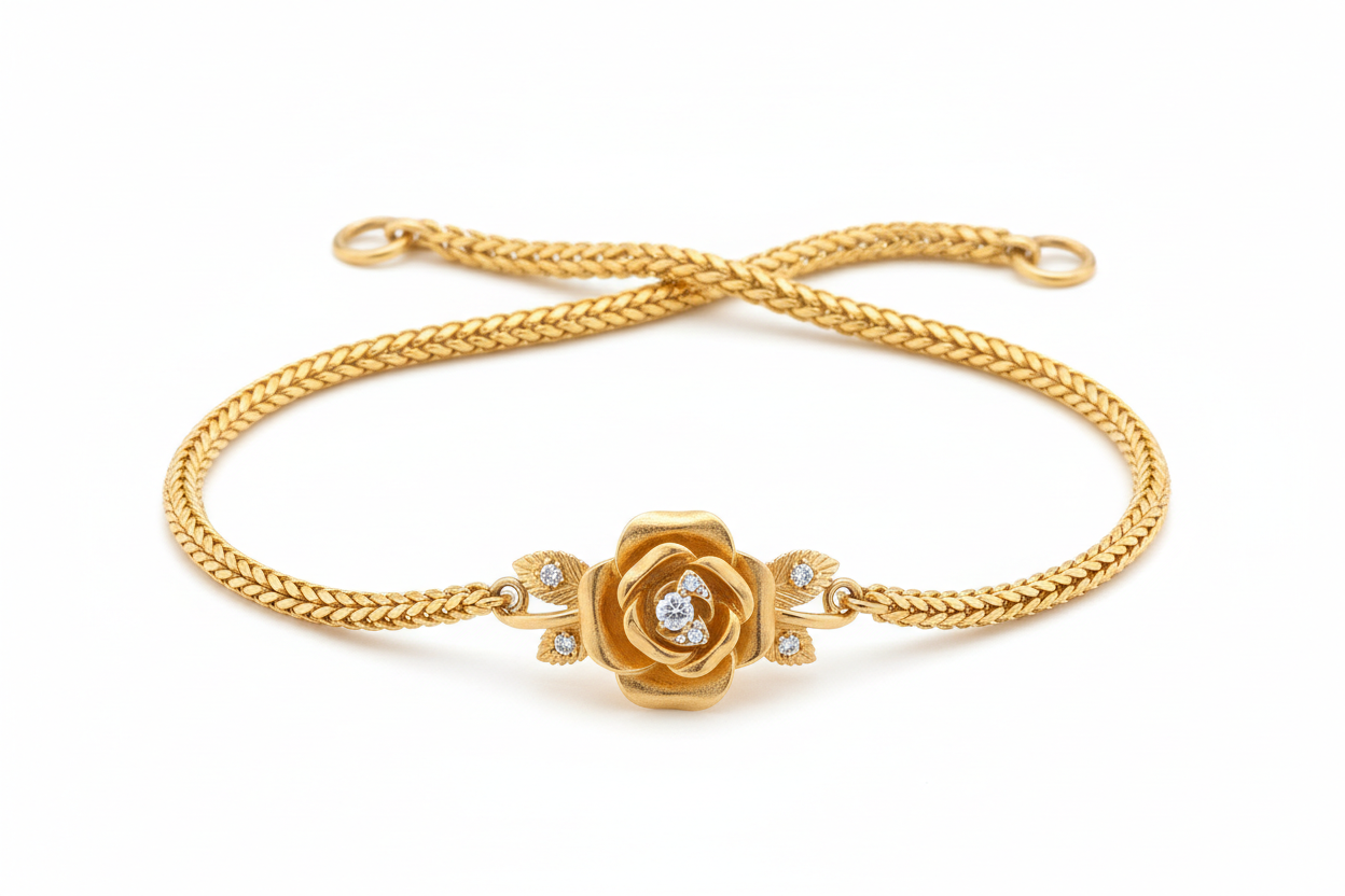 Pulseira Dourada com Charme